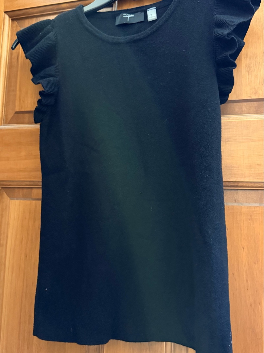 Tahari Black Crewneck Top